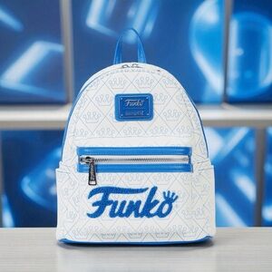 Loungefly FUNKO Funko Logo White Mini Backpack NWT